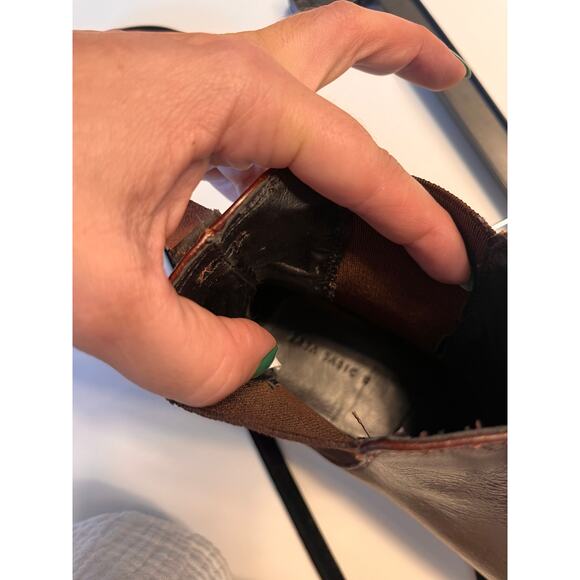 Zara Basic Collection Pointed Toe Chelsea Boots Brown Size 38 - Picture 8 of 11